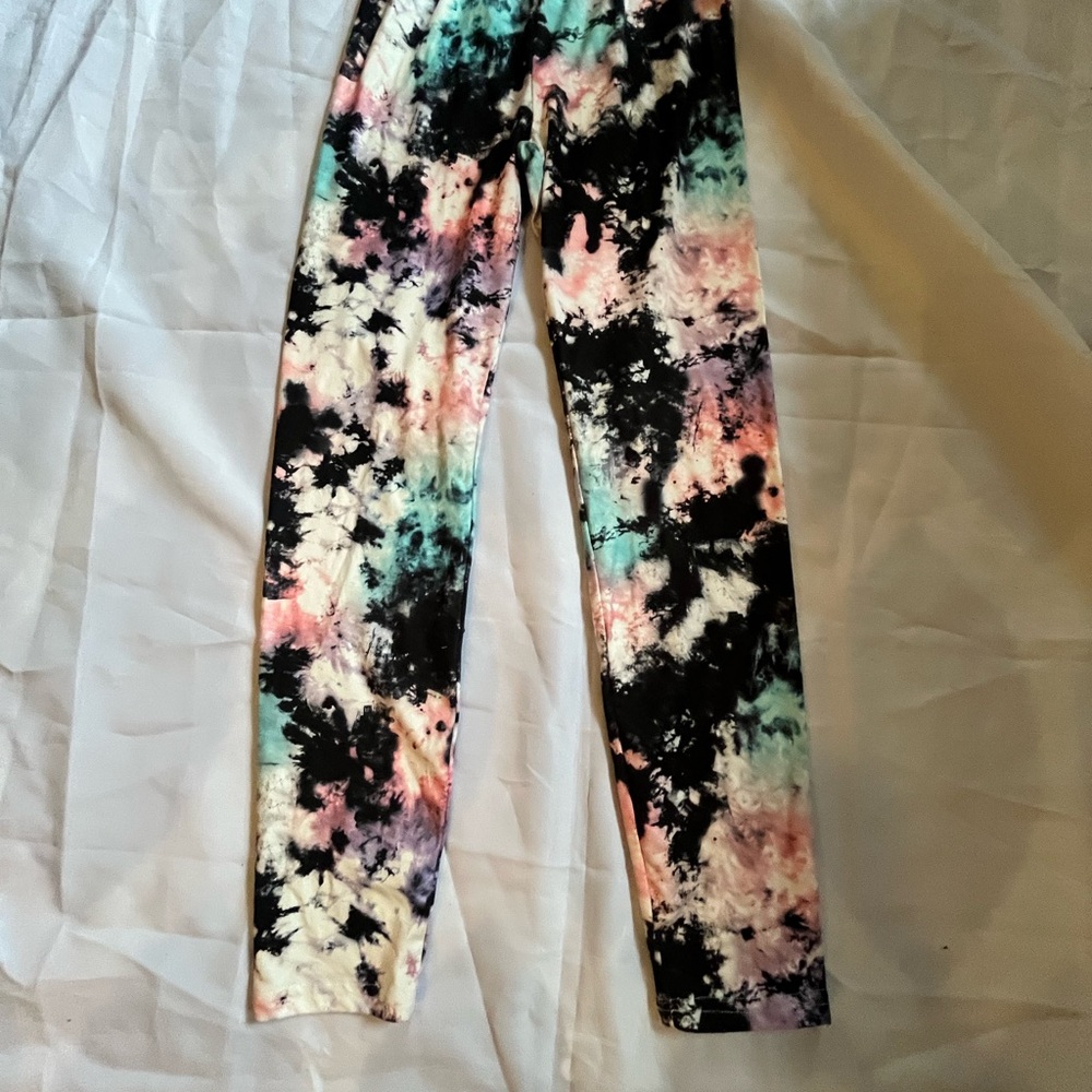 SHEIN Colorful Tie-Dye Kids Leggings
